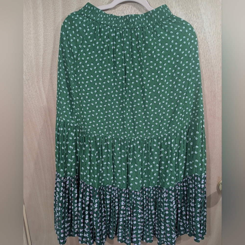Paul & Joe Green Polka Dot A-Line Skirt Uniqlo